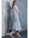 Ribbed Sweater with Tulle Skirt