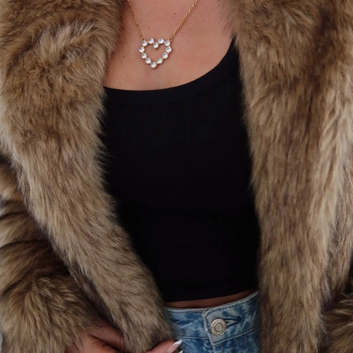 Large Diamond Heart Necklace