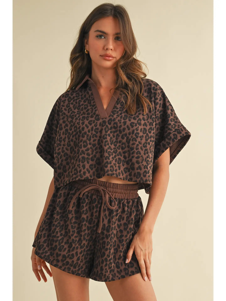 Leopard Cropped Set