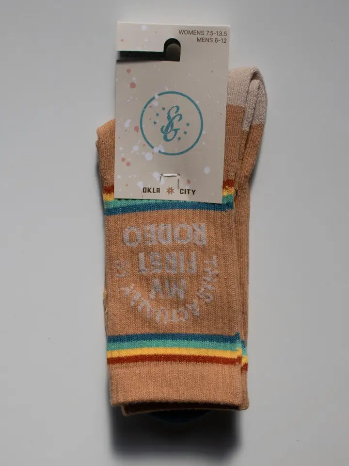 Actually My First Rodeo Western Socks