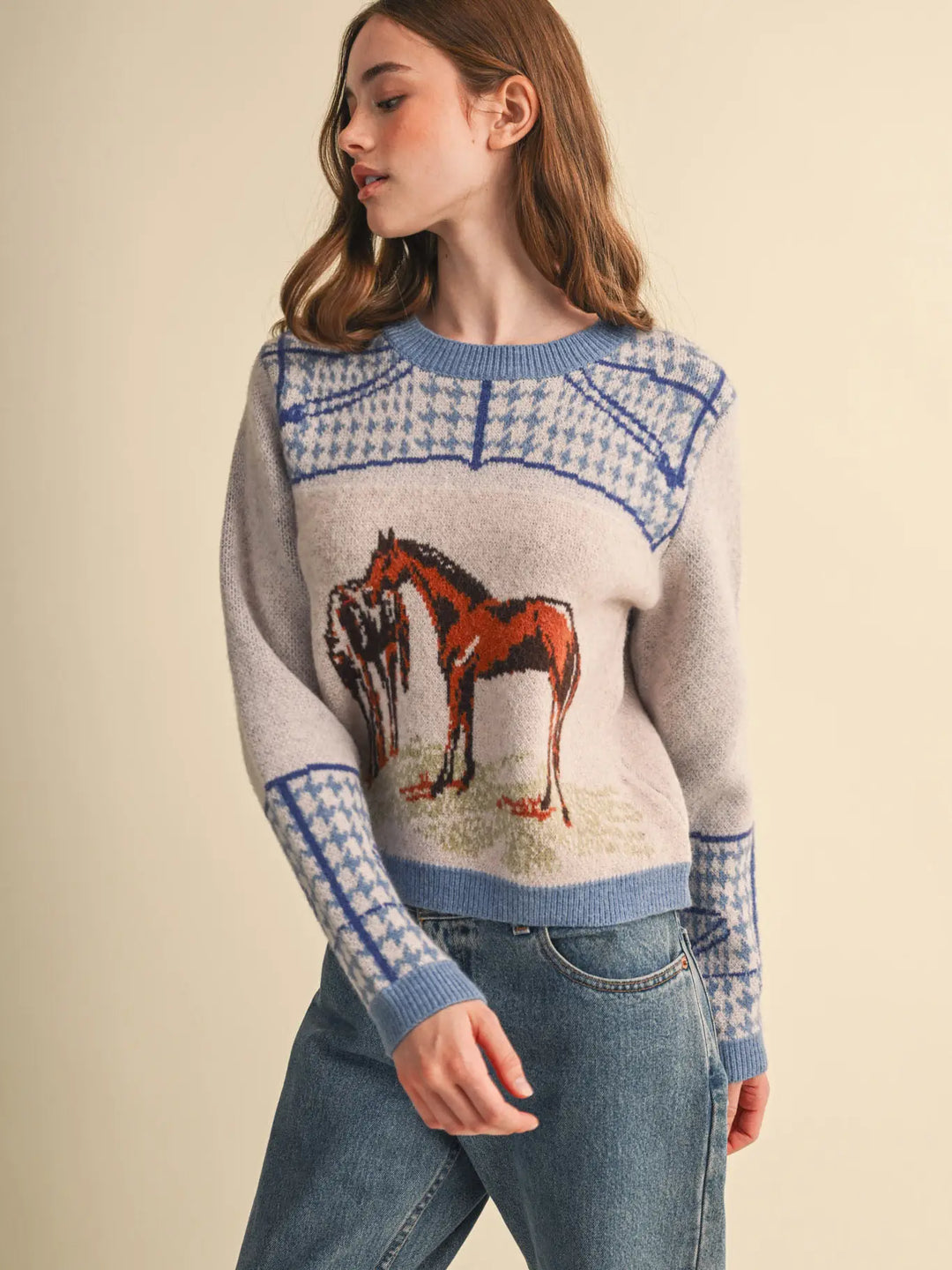 Horse Motif Sweater