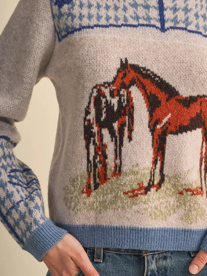 Horse Motif Sweater