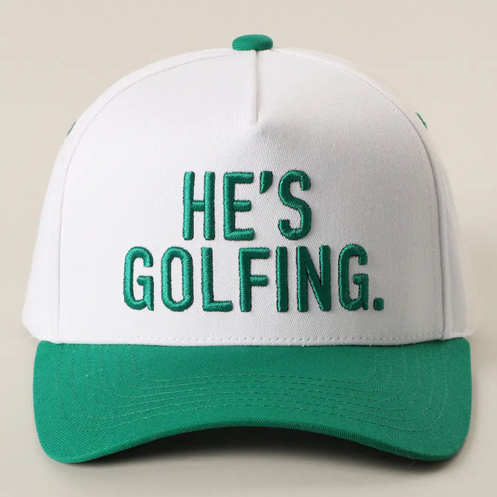 He's Golfing 3D Embroidered Two-Tone Trucker Hat
