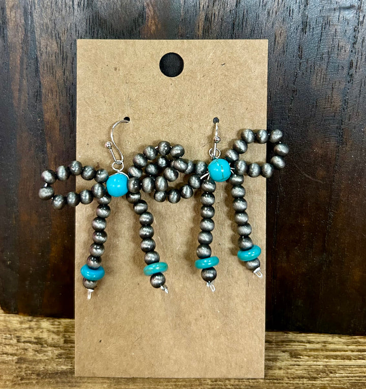 Mini Navajo Bead Bow Earrings