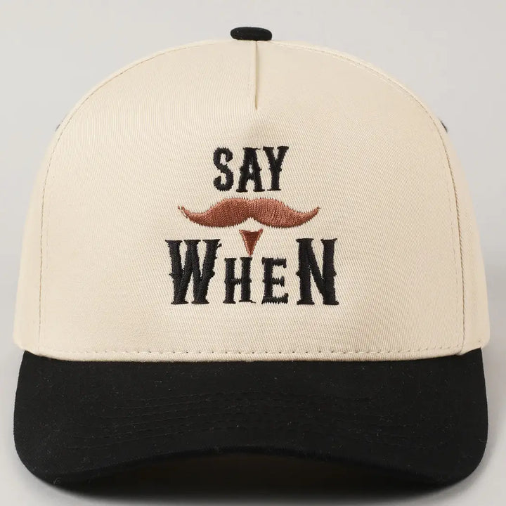 Say When Mustache Tombstone Two-Tone Trucker Hat