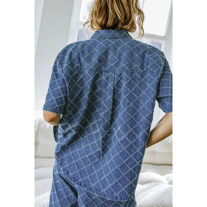 Textured Denim Top