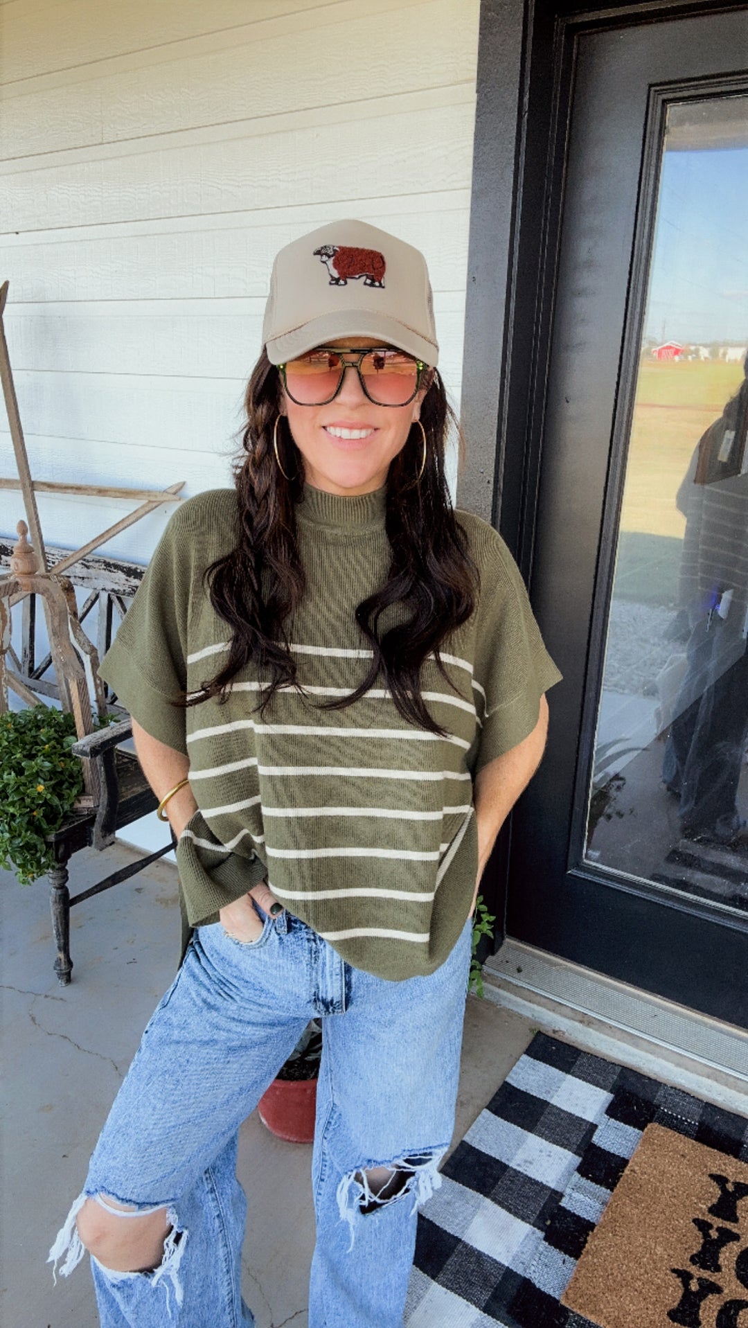 The Striped Olive Pullover Sweater