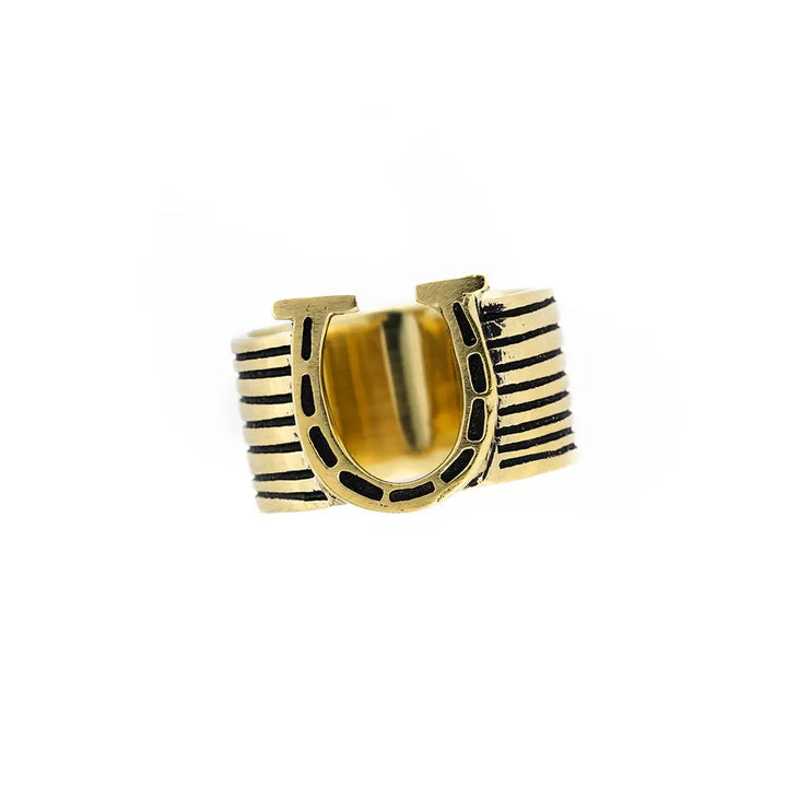 Horseshoe Brass Bandana Slide Ring