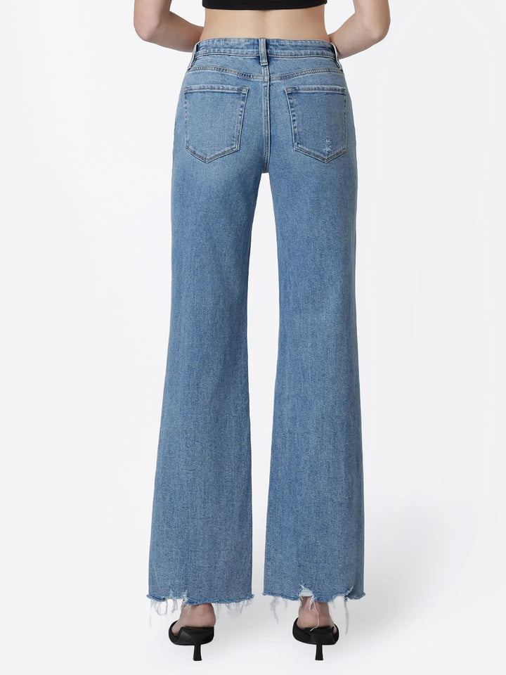 High Rise Slant Side Seam Vintage Flare Jeans