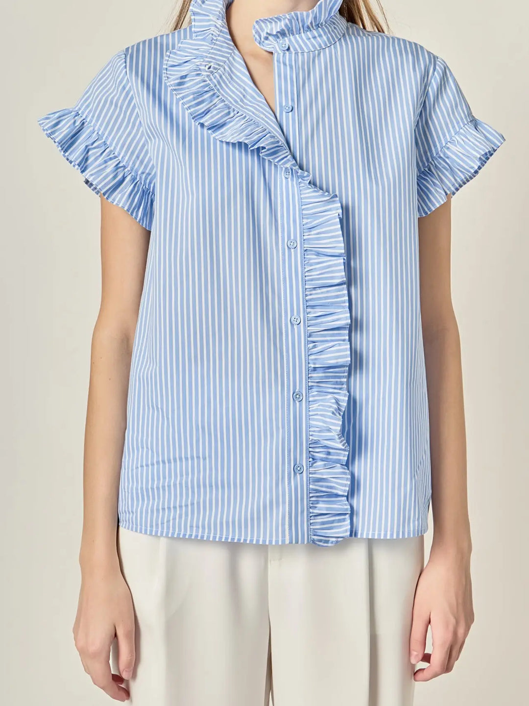 Striped Ruffle Shirt