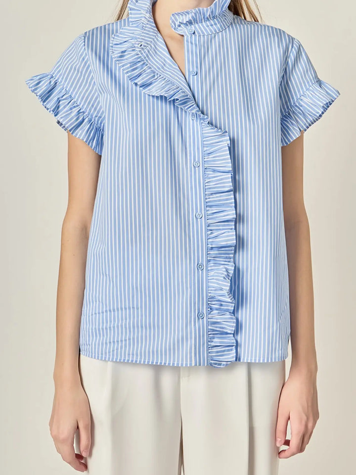 Striped Ruffle Shirt