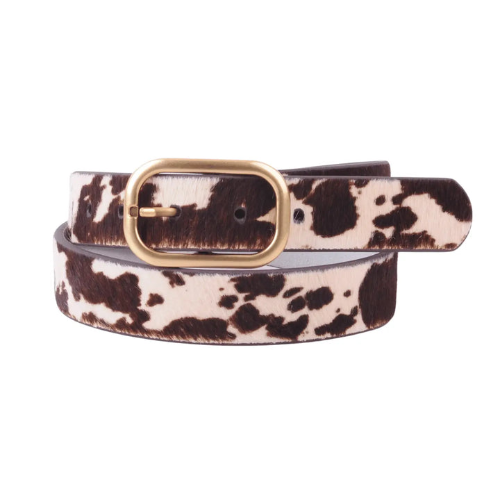 Animal Print Belt with Rectangular Buckle