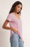 Asher V-Neck Tee-Hibiscus