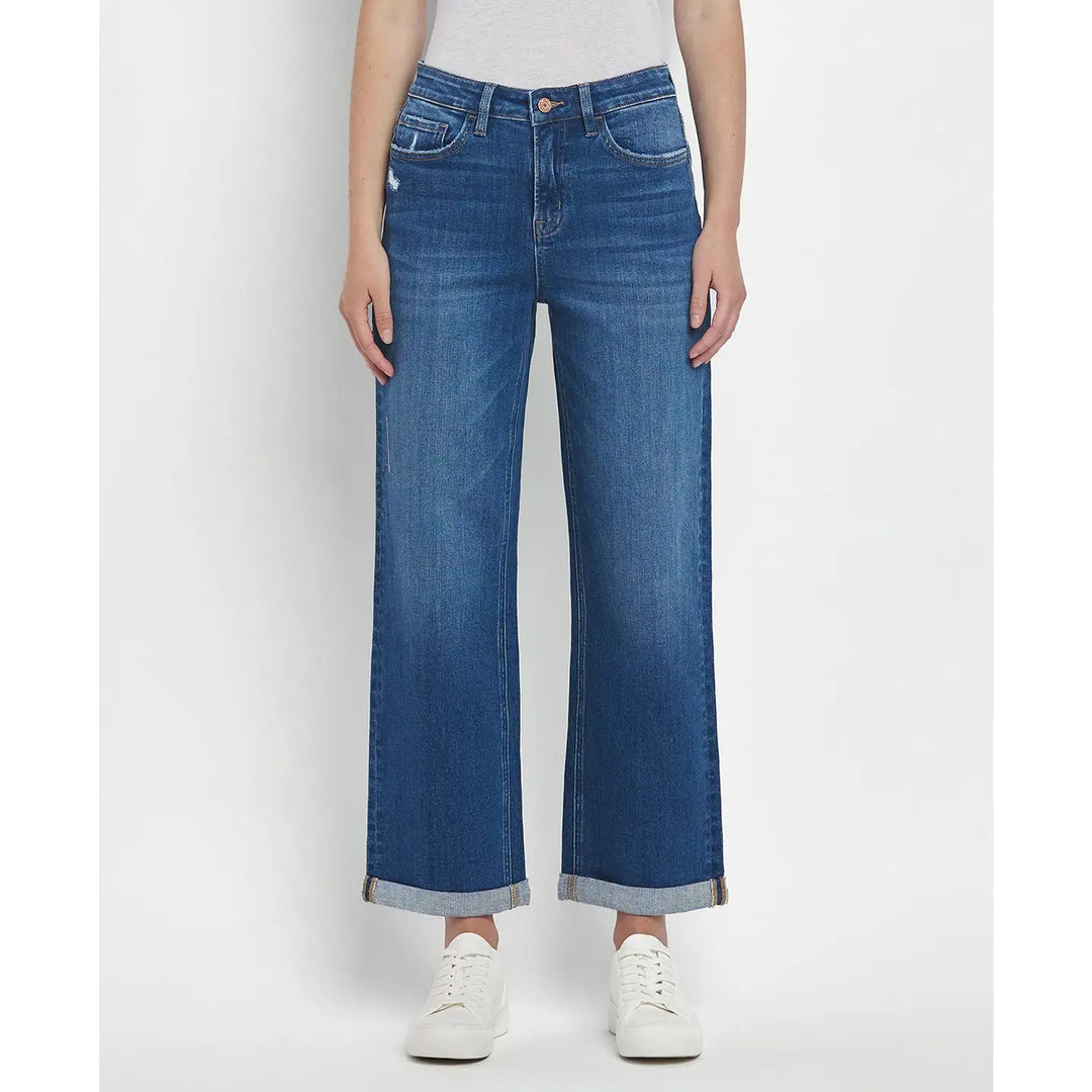 Double Cuffed Straight Jeans