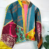 Kantha Yellow Patchwork Bomber Jacket