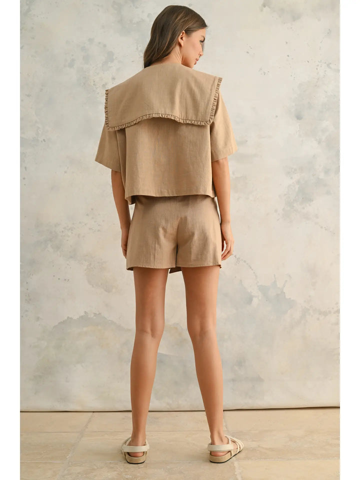 Linen Collared Top