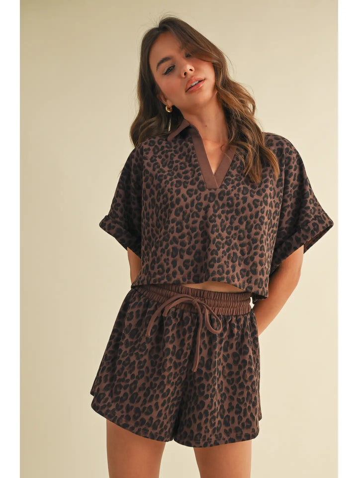 Leopard Cropped Set