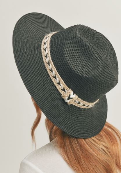 BRAIDED JUTE BAND STRAW HAT