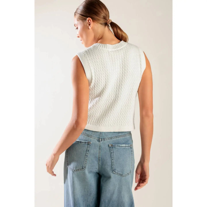Ivory Sweater Knit Vest