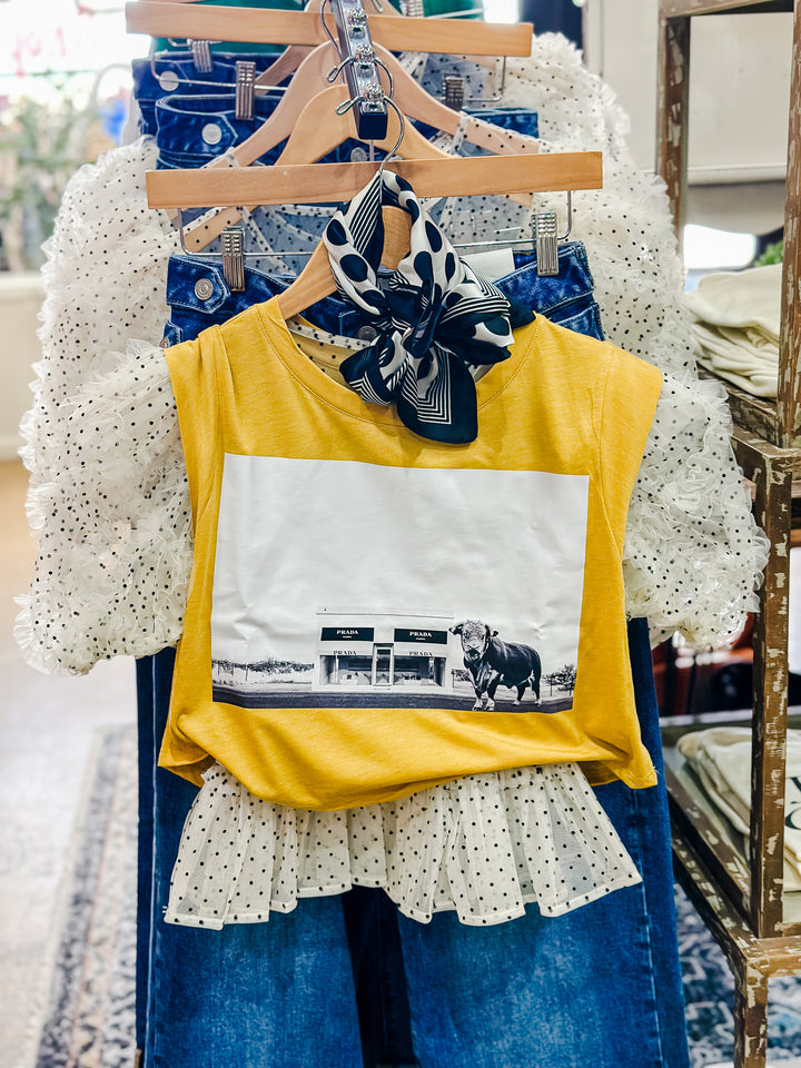 Horned Hereford in Marfa Tank- PREORDER