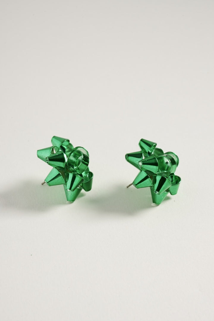 1 Inch Solid Christmas Bow Post Earrings Jewelry