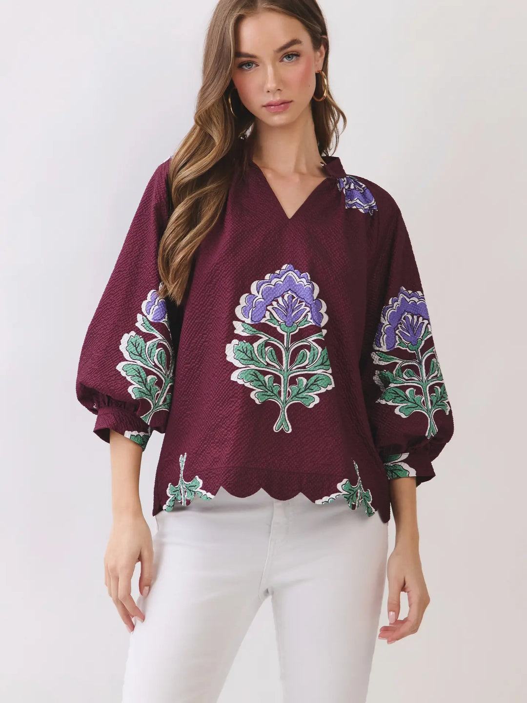 Iris Scalloped Top