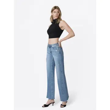 High Rise Slant Side Seam Vintage Flare Jeans