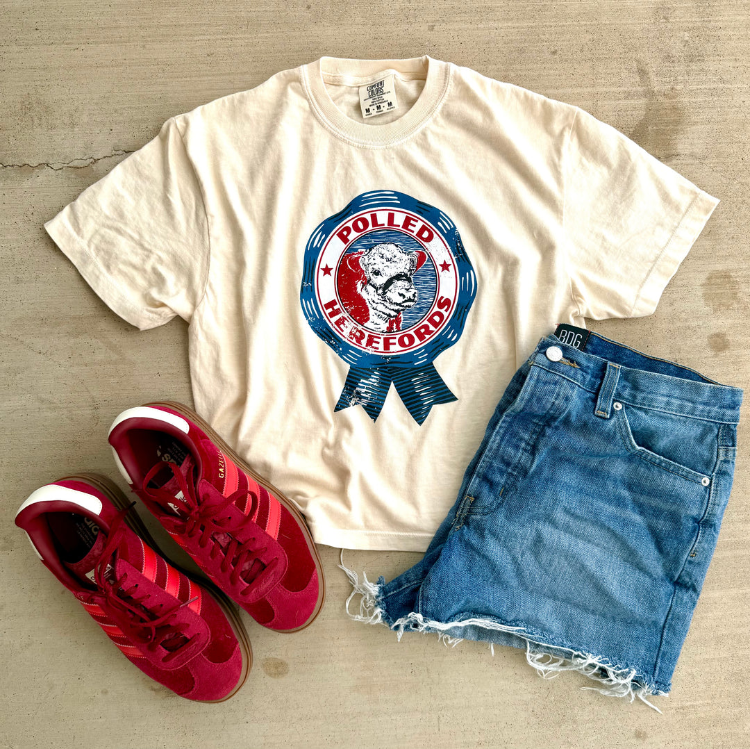 Polled Hereford Ribbon-Crop Tee
