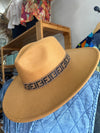 Khaki Felt Hat with Beaded Band