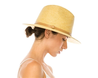 Women's Raffia Straw Fedora Hat