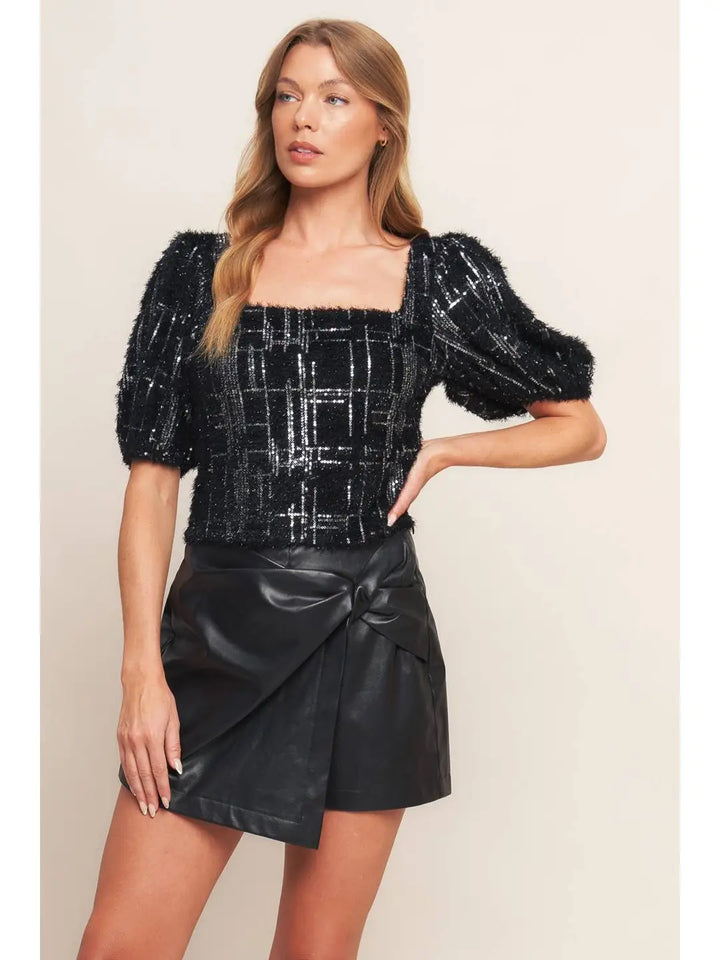 Metallic Woven Top
