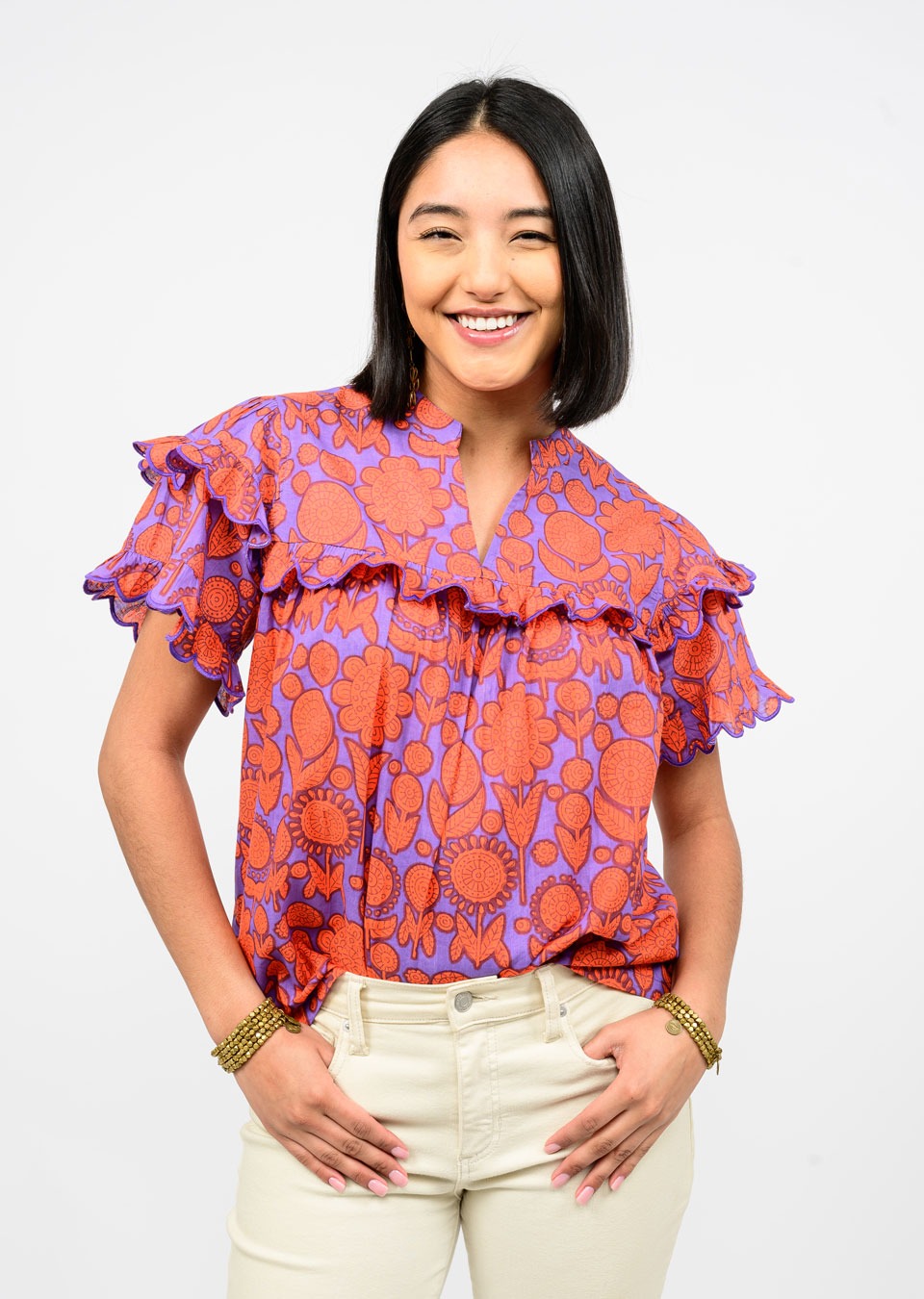 Scallop Trim Top by Ivy Jane