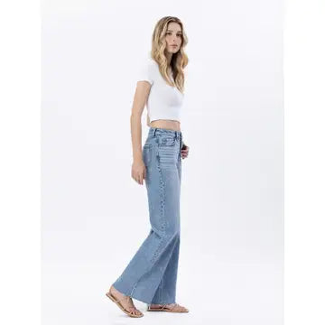 Trinity High Rise Raw Hem Jeans