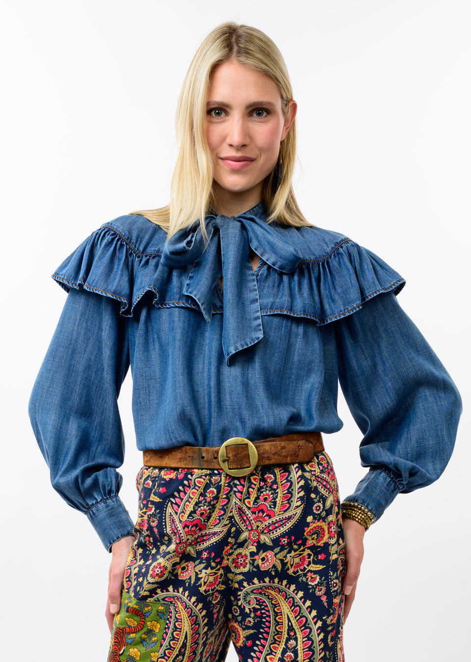 Denim Bow Top by Ivy Jane