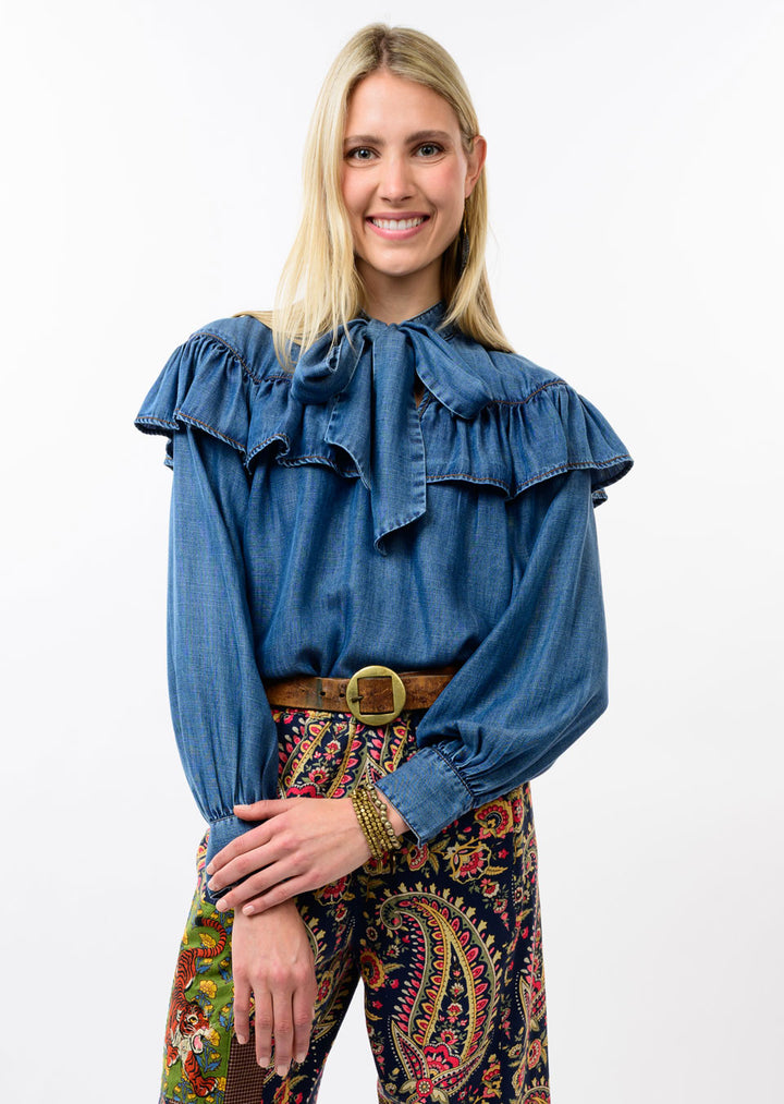 Denim Bow Top by Ivy Jane