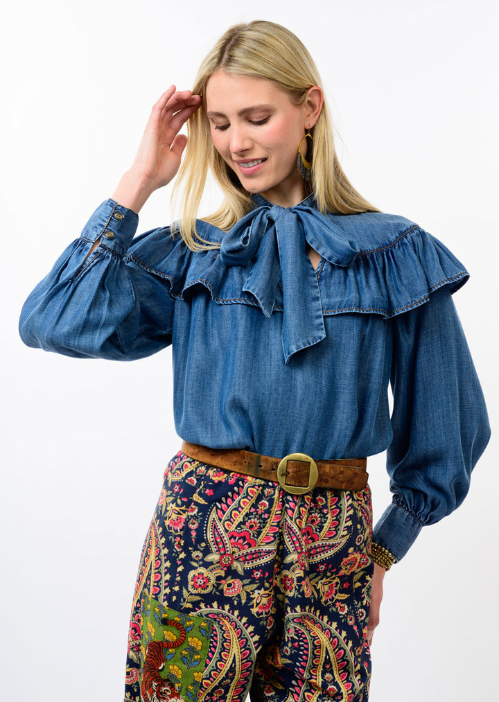 Denim Bow Top by Ivy Jane
