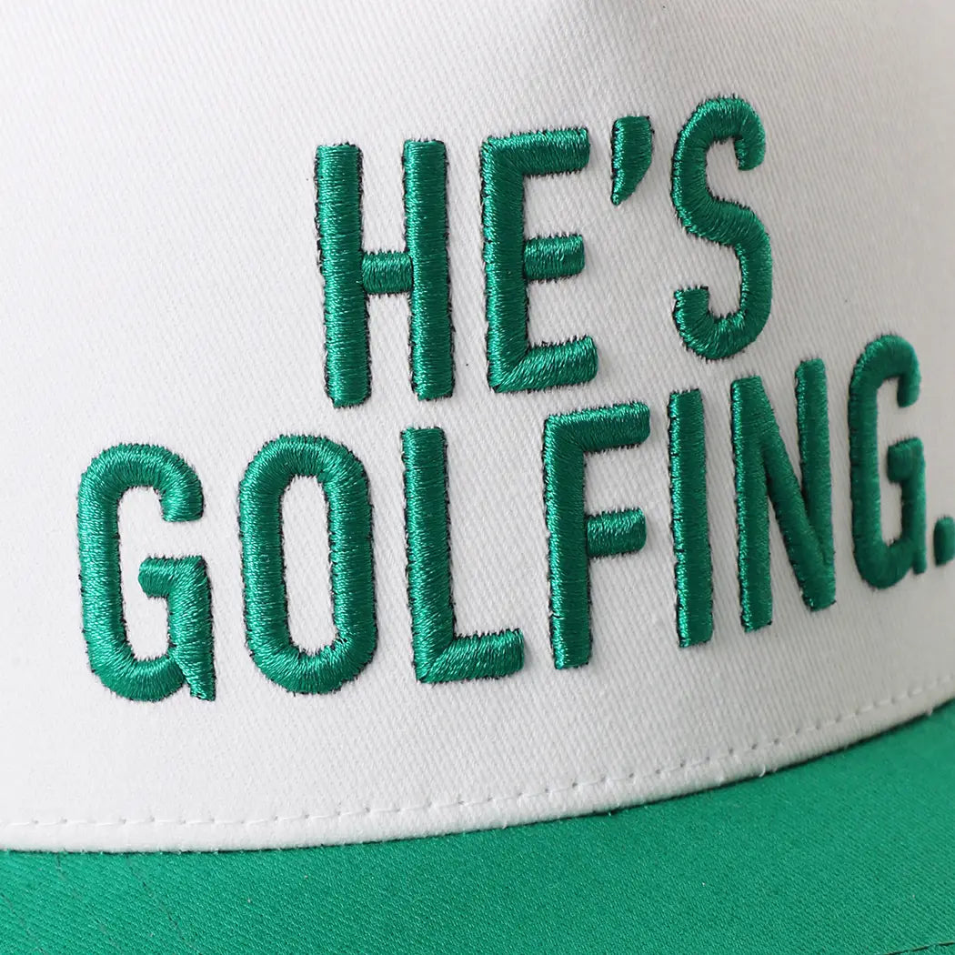 He's Golfing 3D Embroidered Two-Tone Trucker Hat