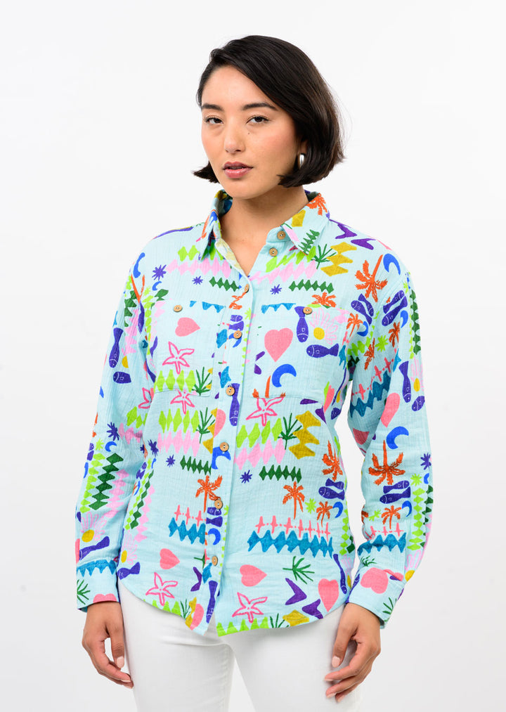Long Sleeve Camp Shirt by Ivy Jane