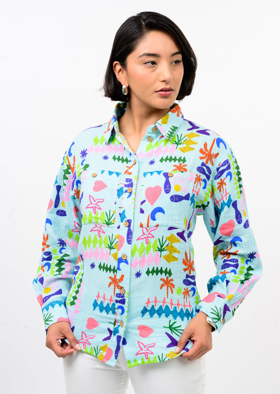 Long Sleeve Camp Shirt by Ivy Jane