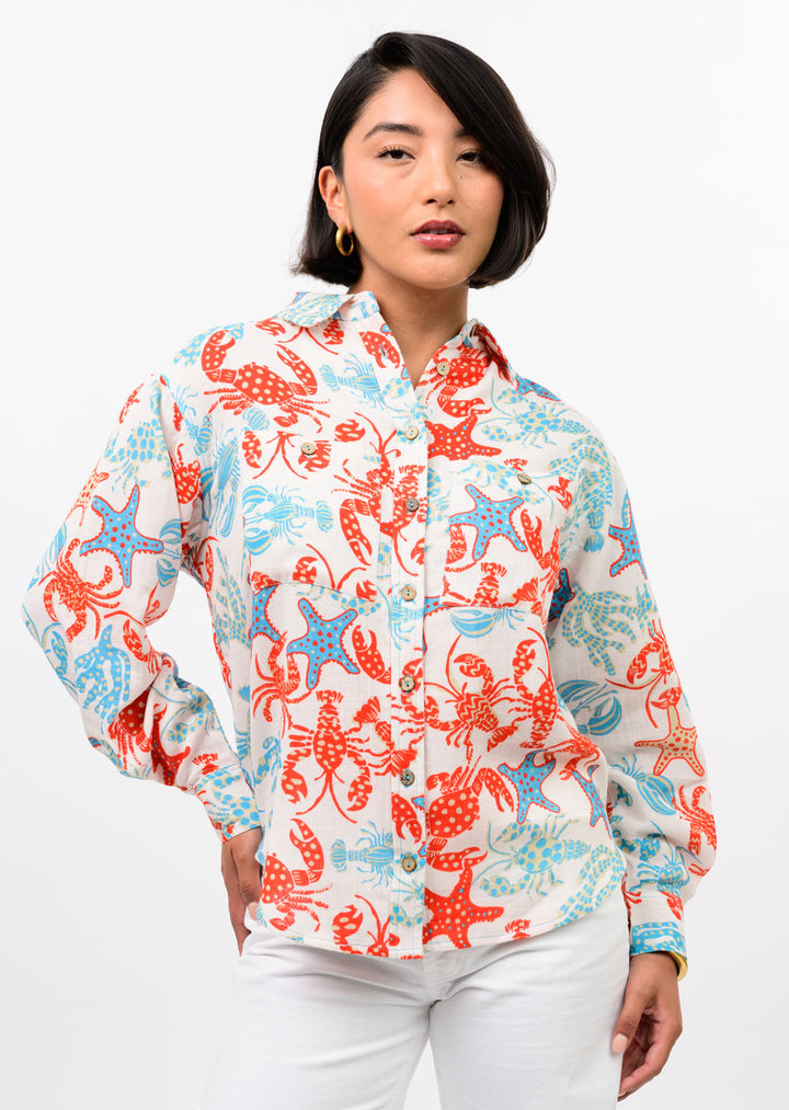 Beachy Gauze Camp Shirt by Ivy Jane