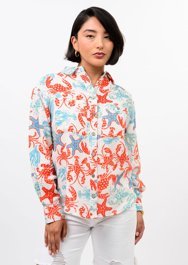 Beachy Gauze Camp Shirt by Ivy Jane