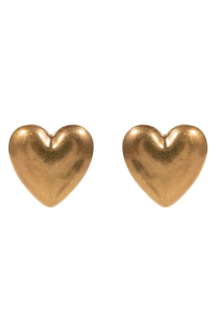 Brushed Heart Earrings