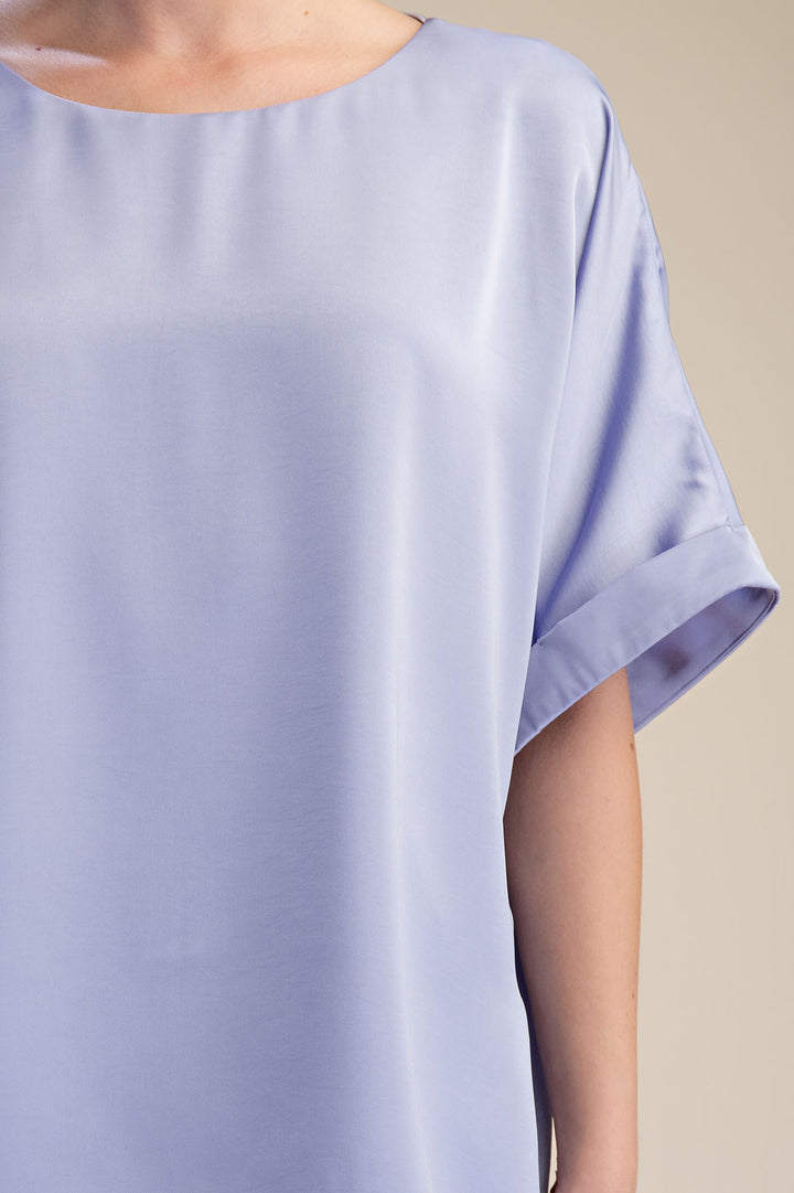 Boat Neck Cuffs Sleeve Oversized Top