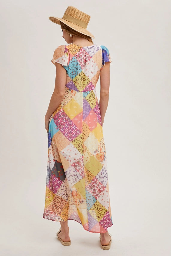 The Quilt Print Button Down Maxi