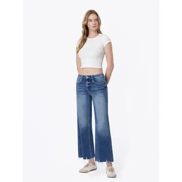 Lana Mid Rise Raw Hem Jeans