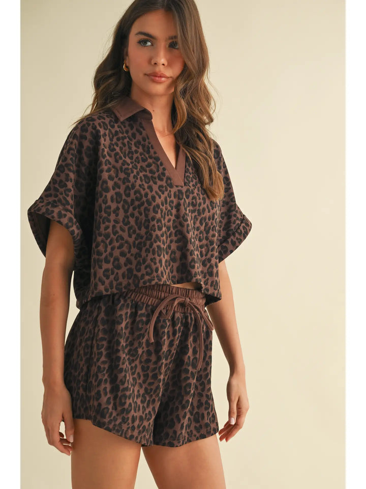Leopard Cropped Set