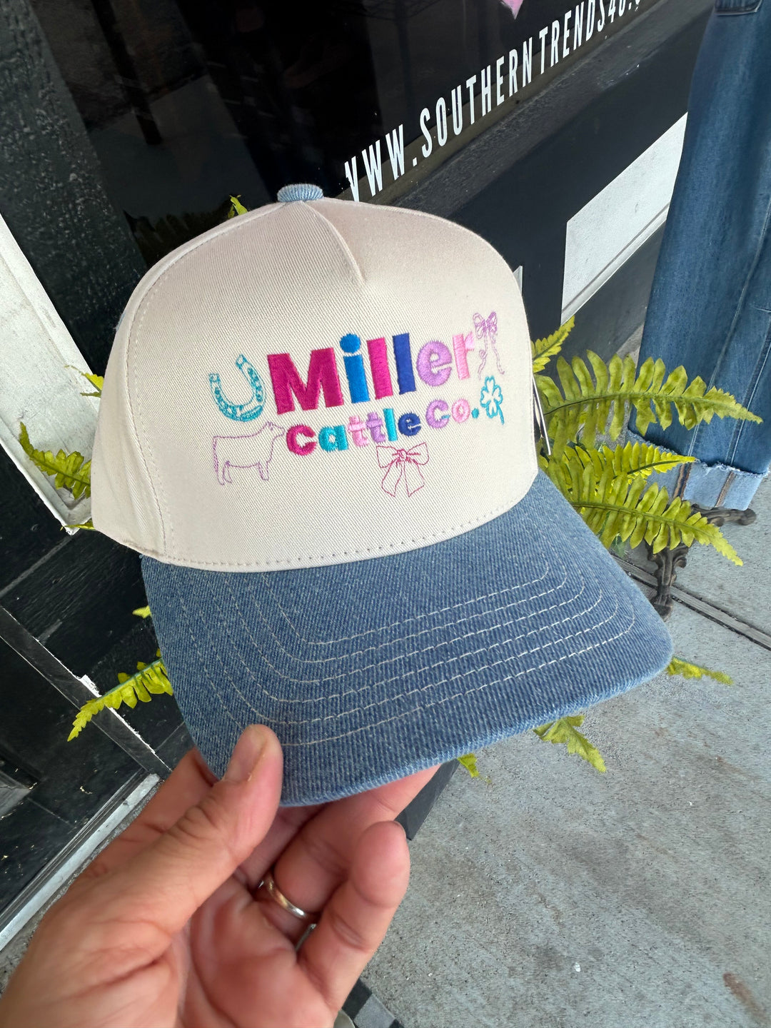 Colorful Embroidered Miller Cattle Co Hat