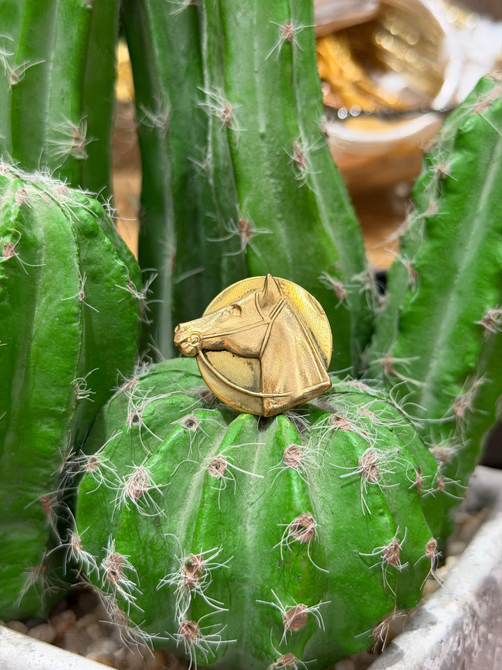 Gold Horse Scarf Slide/ Adjustable Ring