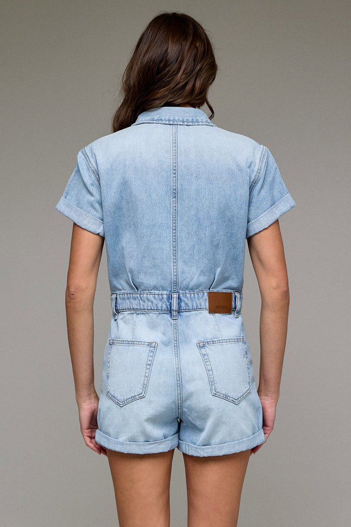 Medium Light Classic Denim Short Romper