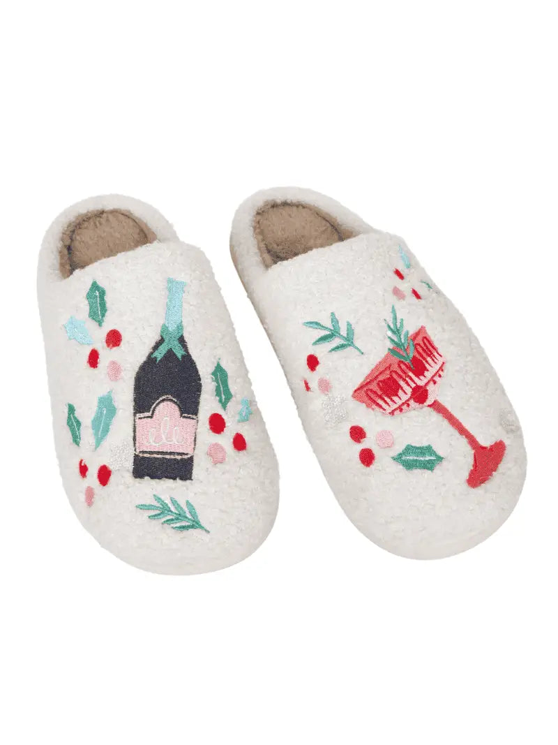 Christmas Champagne, Coupes & Holly Slippers